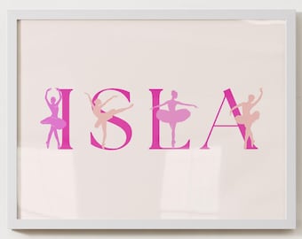 Isla Nursery Name Sign |  Baby Shower Gift | Ballet Wall Decor | Wall Art|  Digital Download