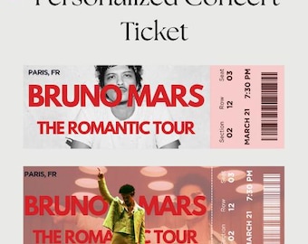 Personalized Concert Ticket Gift Souvenir