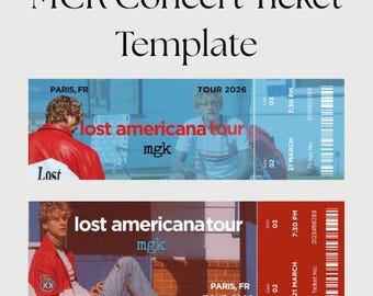 Plantilla editable para entradas de conciertos de la gira Americana - Descarga instantánea