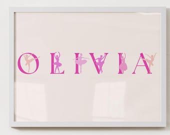 Olivia Ballerina Nursery Name Sign |  Baby Shower Gift | Ballet Wall Decor | Digital Download