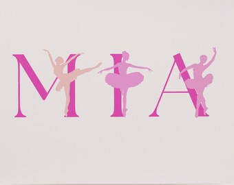 Ballerina Nursery Custom Name Sign |  Baby Shower Gift | Ballet Wall Decor | Digital Download