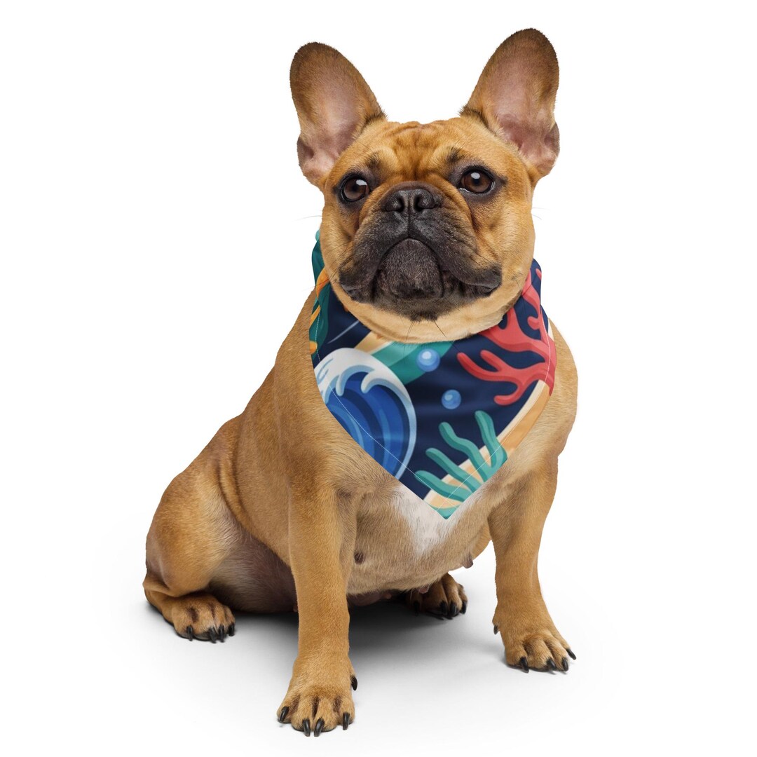Shell Dog Ocean Shell Dog Bandana • Coastal Pet Scarf With Waves - Etsy
