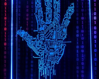Unique Hand-Etched circuit Handprint