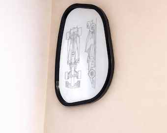 Hand-Etched F1 Car Mirror