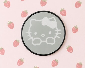 Hand- Etched Hello Kitty Mirror