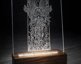 Kneeling Knight Glass Pane