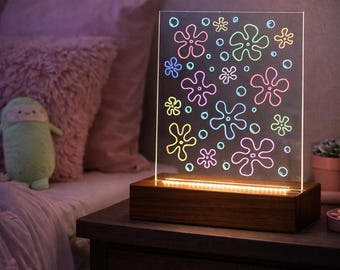 Spongebob Flowers glass pane