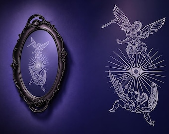 Hand-Etched Mirror, The Fallen Angel