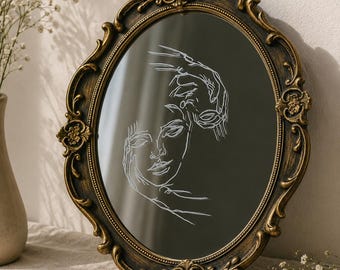 Hand -Etched,Duel Gaze Mirror