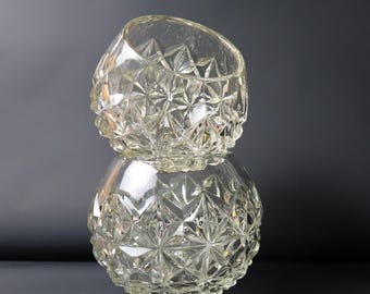 2 MCM Molded Glass Crystal Style Swag Lamp Globe shade Replacements