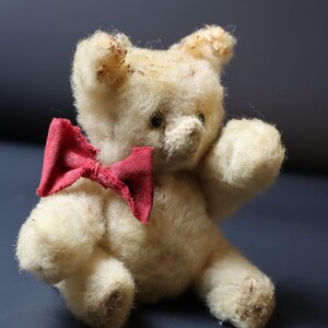 Vintage Teddy Bear Red Ribbon - Etsy