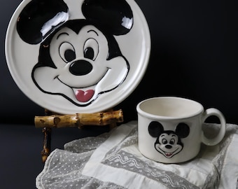 1970's Mickey Mouse Plate and Mug set Disney World Memorabilia