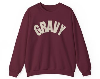 GRAVY Crewneck Sweatshirt | Arch Lettering Graphic Pullover