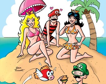 Betty y Verónica, amigas para siempre, Power Ups #1. Portada variante virgen de Dan Parent.