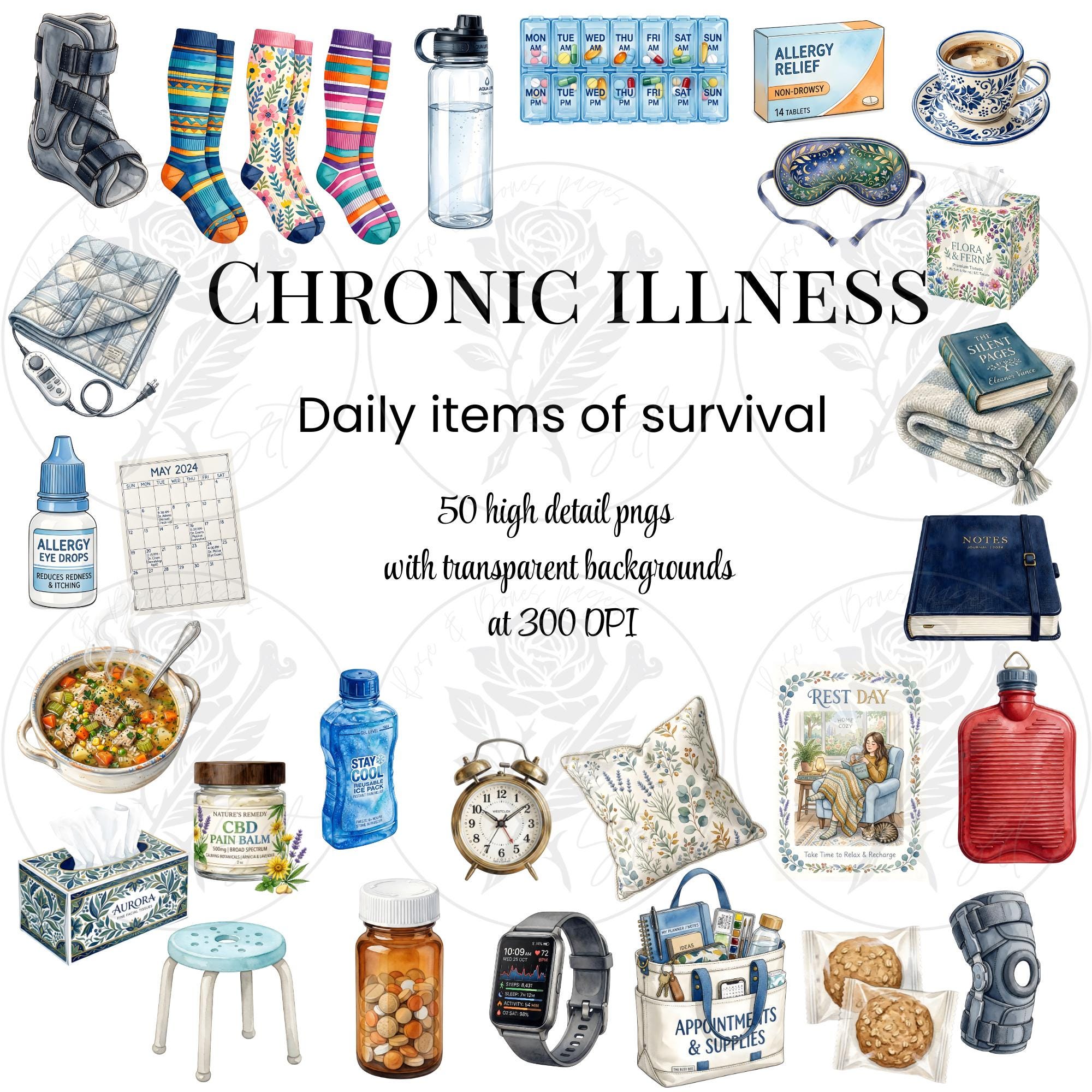 Chronic Illness PNG Bundle, Medical Advocacy Clipart, Disability ...