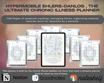 EDS Planner | Chronic Illness Planner | Hypermobile Ehlers Danlos Symptom Tracker | Spoonie Medical Binder