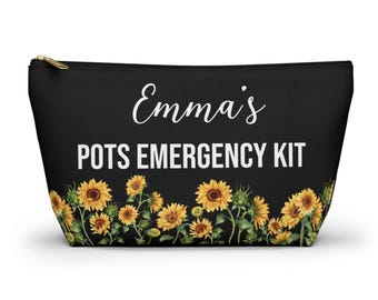 Kit de emergencia personalizado con diseño de girasol para el tratamiento de la disautonomía (POTS)