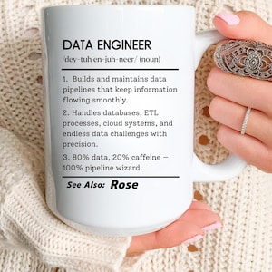 Dataingenjörsmugg, personlig present till dataingenjör, kaffemugg för datateknik, mugg för datapipelineingenjör, present till ETL-utvecklare