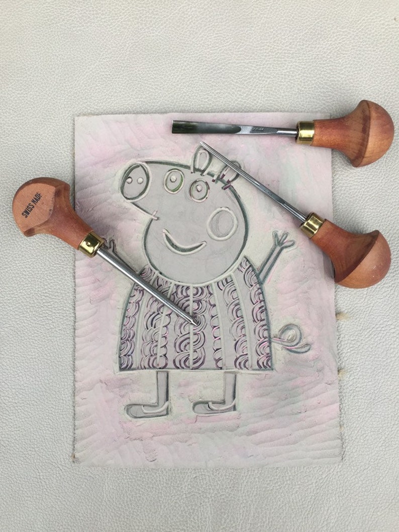 Lino Print limited Edition A4 Linocut titled Pinky Peppa - Etsy UK