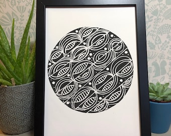 Lino Print - Limited Edition print - Lino cut print -ink print -block print - linoleum print-print making prints.