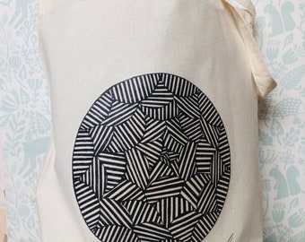 TOTE BAG - [Mirrors] - 100% Cotton - Circle Pattern Design - Fantastic Gift Idea-reusable tote bag-fabric tote bag.