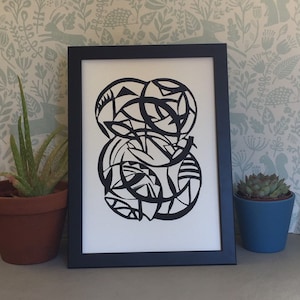 Lino Print - Limited Edition -A4 Linocut -pattern relief print - Lino print - linoleum print on acid free paper.