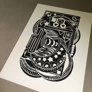 Lino Print - Limited Edition print - Lino cut print -ink print -block  print - linoleum print-print making print.