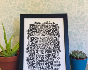 Lino Print - Limited Edition print - Lino cut print -ink print -block  print - linoleum print-print making print.