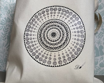 TOTE BAG - [Planets] - 100% Cotton - Circle Pattern Design - Fantastic Gift Idea-reusable tote bag-fabric tote bag.