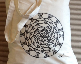 TOTE BAG - [Eyes] - 100% Cotton - Circle Pattern Design - Fantastic Gift Idea-reusable tote bag-fabric tote bag.