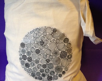 TOTE BAG - [Spheres] - 100% Cotton - Circle Pattern Design - Fantastic Gift Idea-reusable tote bag-fabric tote bag.
