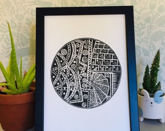 Lino Print - Limited Edition print - Lino cut print -ink print -block print - linoleum print-print making prints.