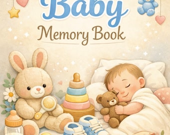 Baby Memory Book | Baby Keepsake Journal | Pregnancy Birth Milestones | Family Tree Story (64 Pages)