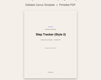 Step Tracker | Editable Canva Template | Printable Step Challenge Chart | Printable PDF | Instant Download