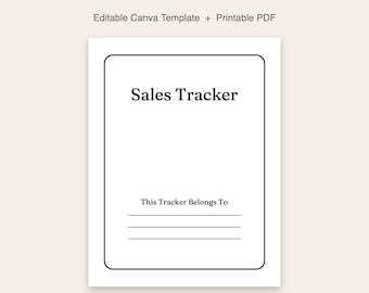 Sales Tracker | Editable Canva Template | Printable Small Business Sales Log | 2 Page PDF | Instant Download