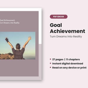 Goal Achievement Ebook | SMART Goals and Micro Steps Guide | Motivation Mindset and Grit | PDF Instant Download