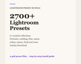 2700+ Lightroom Presets | 27 Collections | Lightroom Classic Preset Bundle | Photo Editing | Instant Download