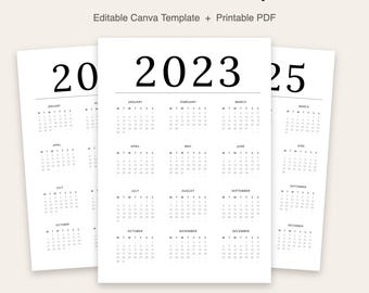 Calendar Builder Template | Editable Canva Template | Printable Editable Calendar Builder | 22 Page PDF | Instant Download