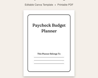 Paycheck Budget | Editable Canva Template | Printable Paycheck Planner | 2 Page PDF | Instant Download