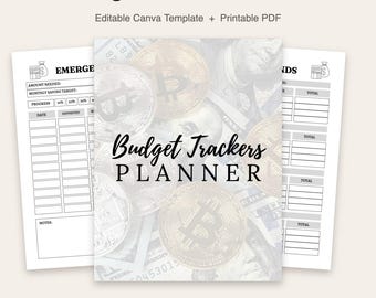 Budget Trackers Planner | Budget Tracker Pages | Editable Canva Template | Printable Money Planner | 11 Page PDF | Instant Download