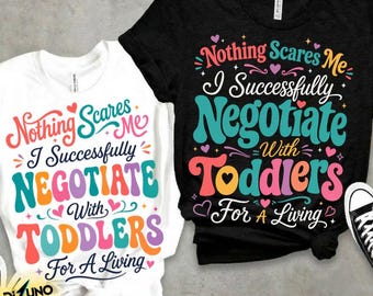 Nada me assusta, eu negocio com crianças pequenas PNG, design engraçado para camiseta de professora de crianças pequenas, download para sublimação em creche pré-escolar
