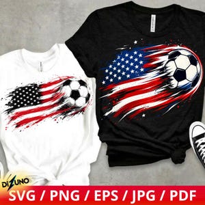 USA Soccer PNG, Patriotic American Flag Soccer Shirt Design, July 4th Sports Gift Sublimation File