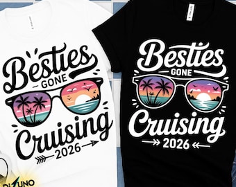 Besties Gone Cruising 2026 PNG - Conception de sublimation de voyage de croisière, vacances de croisière de filles PNG, téléchargement immédiat pour des t-shirts et des tasses