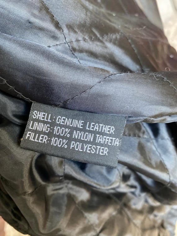 Winlit Genuine Leather Patchwork Coat Hooded Blac… - image 7