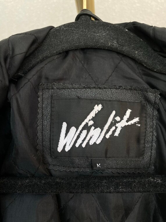 Winlit Genuine Leather Patchwork Coat Hooded Blac… - image 6