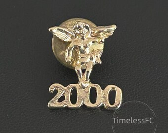 ヴィンテージジュエリー ミレニアムエンジェルケルビムピン ゴールドトーン ラペルピンバック お土産