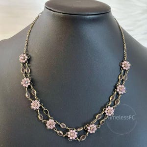 Vintage Jewelry Signed Kenny Ma San Francisco Pink Crystal Flower