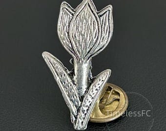 Vintage Jewelry Pewter Tulip Lapel Pin, Silver Tone Floral Flower Brooch, Spring Garden Gift