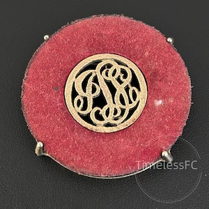 Vintage Jewelry Gold Tone Monogram Brooch Ornate Cursive Script Initial Pin