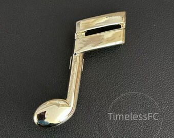 ヴィンテージジュエリー ゴールドトーン 16分音符ブローチピン、ミュージシャンへのギフト